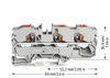 3-Leiter-Durchgangsklemme mit Drücker 10 mm² grau