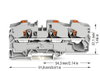3-Leiter-Durchgangsklemme mit Drücker 16 mm² grau
