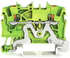 2-Leiter-Schutzleiterklemme mit Drücker 1,5 mm² grün-gelb