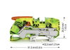 2-Leiter-Schutzleiterklemme mit Hebel und Push-in CAGE CLAMP® 16 mm² grün-gelb