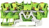 4-Leiter-Schutzleiterklemme mit Drücker 2,5 mm² grün-gelb