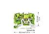 2-Leiter-Schutzleiterklemme mit Drücker 2,5 mm² grün-gelb