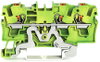 3-Leiter-Schutzleiterklemme mit Drücker 4 mm² grün-gelb
