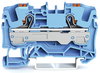 2-Leiter-Durchgangsklemme mit Drücker 6 mm² blau
