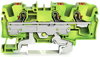 3-Leiter-Schutzleiterklemme mit Drücker 6 mm² grün-gelb