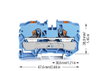 2-Leiter-Durchgangsklemme mit Drücker 10 mm² blau