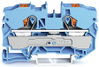 2-Leiter-Durchgangsklemme mit Drücker 10 mm² blau