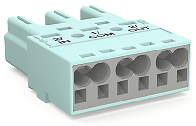 Stecker 3-polig Kod. B helltürkis