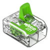 Verbindungsklemme mit Hebeln für alle Leiterarten max. 4 mm² transparent