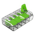 Verbindungsklemme mit Hebeln,für alle Leiterarten,max. 4 mm²,transparent