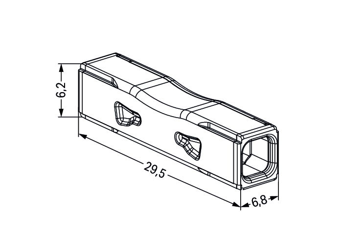 Durchgangsverbinder zum Stecken,für ein- und mehrdrähtige Leiter,max. 4 mm²,transparent – Bild 6 von 6