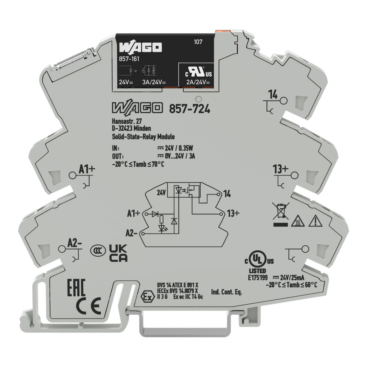 Solid-State-Relaismodul,Eingangsnennspannung DC 24 V,Ausgangsspannungsbereich DC 0 … 24 V,grau – Bild 2 von 5