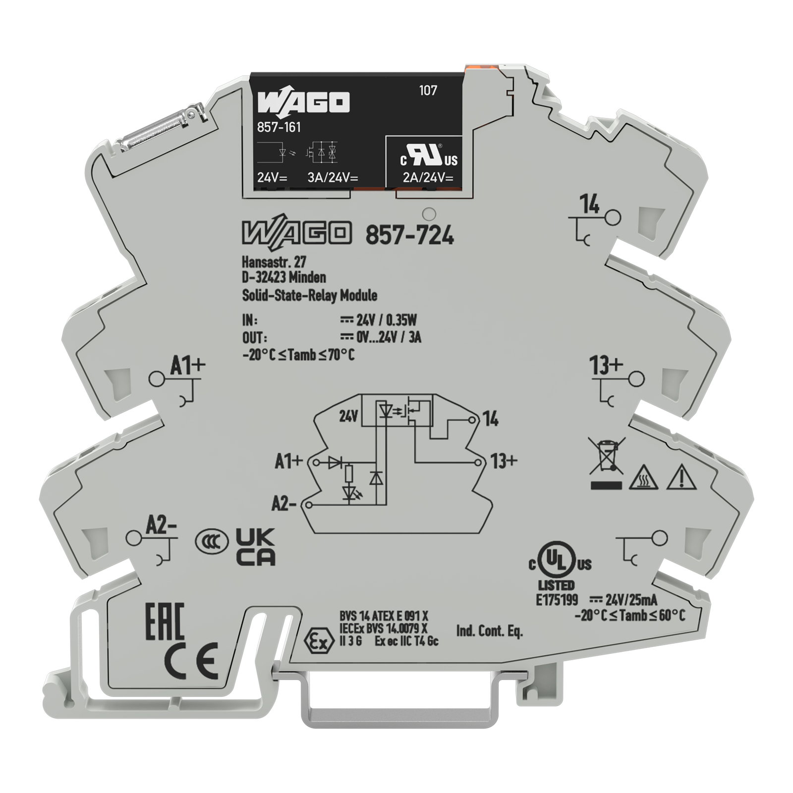 Solid-State-Relaismodul,Eingangsnennspannung DC 24 V,Ausgangsspannungsbereich DC 0 … 24 V,grau – Bild 2 von 5