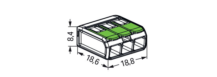 Verbindungsklemme mit Hebeln,für alle Leiterarten,max. 4 mm²,transparent – Bild 7 von 7