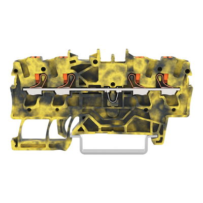 4-Leiter-Durchgangsklemme mit Drücker 2,5 mm² dunkelgrau-gelb