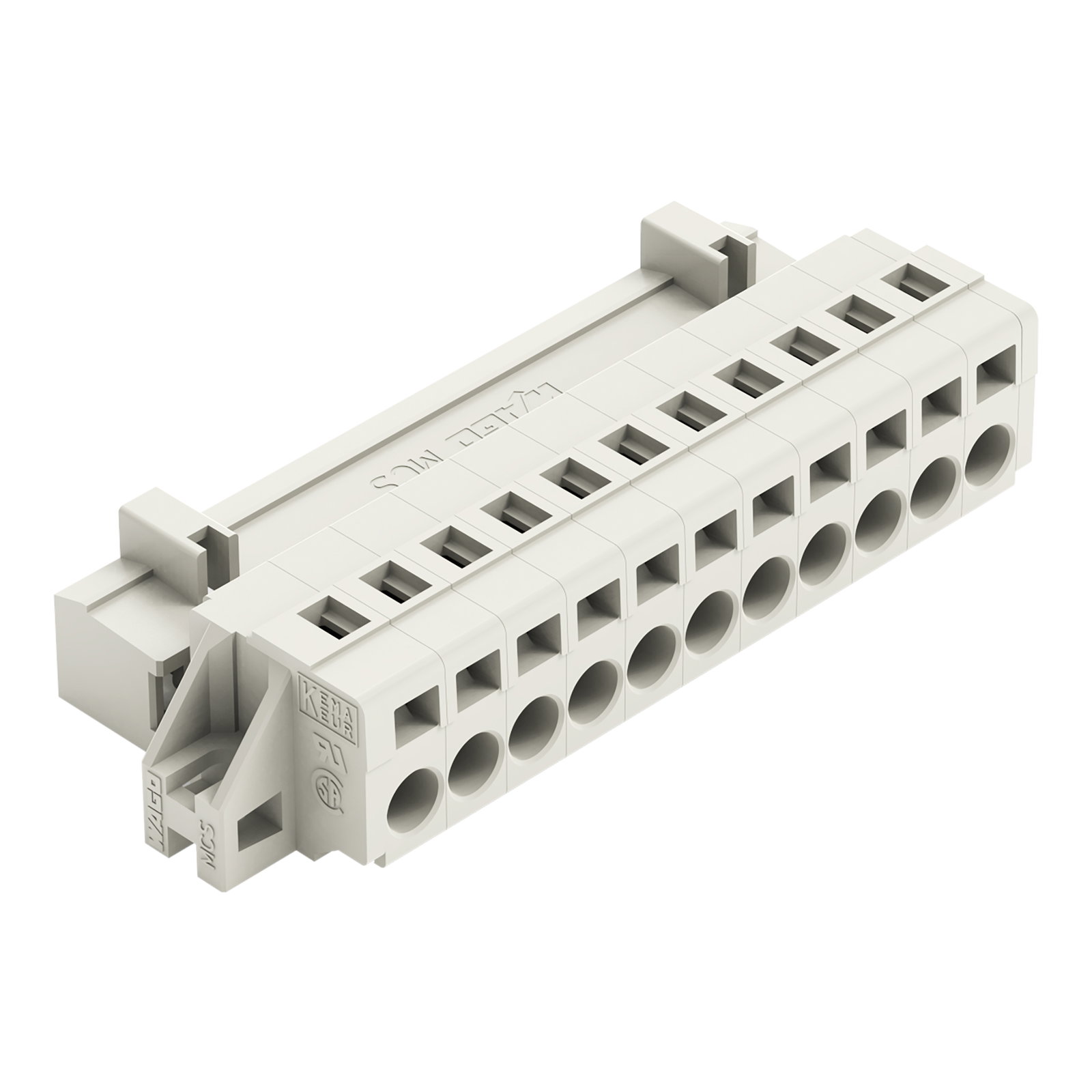 1-Leiter-Stiftleiste,CAGE CLAMP®,2,5 mm²,lichtgrau