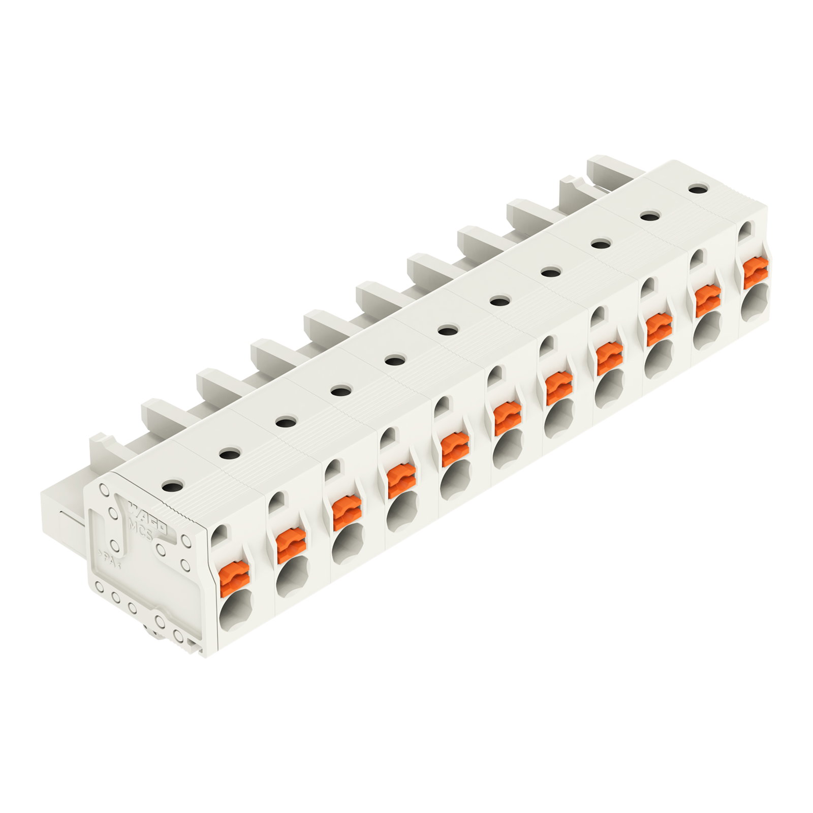 1-Leiter-Federleiste,Drücker,Push-in CAGE CLAMP®,lichtgrau