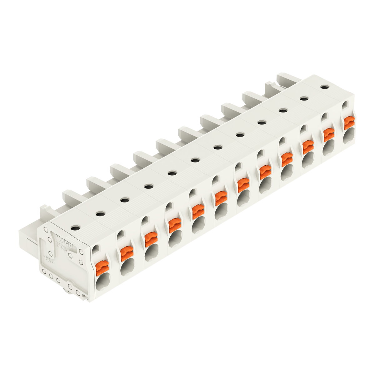 1-Leiter-Federleiste,Drücker,Push-in CAGE CLAMP®,lichtgrau