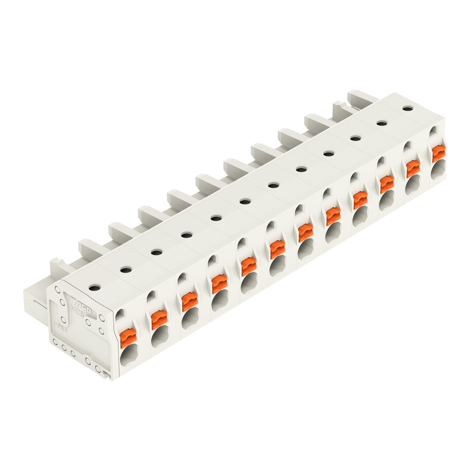1-Leiter-Federleiste,Drücker,Push-in CAGE CLAMP®,lichtgrau