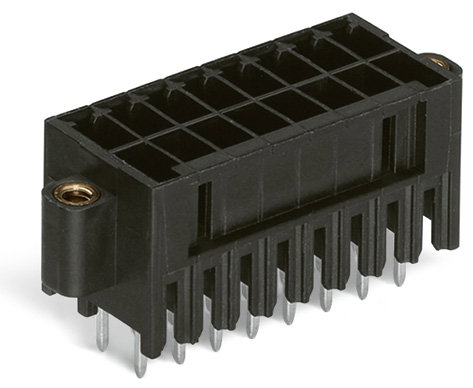 THT-Stiftleiste, 2-reihig,Lötstift 0,8 x 0,8 mm,gerade,schwarz