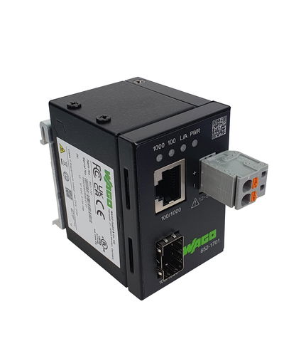 Industrial Media Converter Kupfer zu SFP-Port  100/1000 BASE schwarz