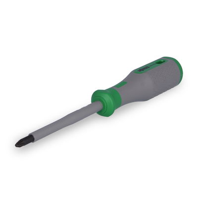 VDE-Kreuzschlitz-Schraubendreher PZ2 x 100 VDE-geprüft grün/grau