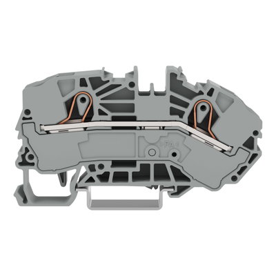 2-Leiter-Verteilereinspeiseklemme 16 mm² seitliche und mittige Beschriftung grau