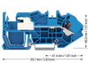 1-Leiter-N-Trennklemme 16 mm² mit Drücker blau