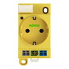 Schaltschrank-Steckdose zur Tragschienen- und Schraubmontage für Stecker Typ F, CEE 7/4 (SCHUKO®) signalgelb