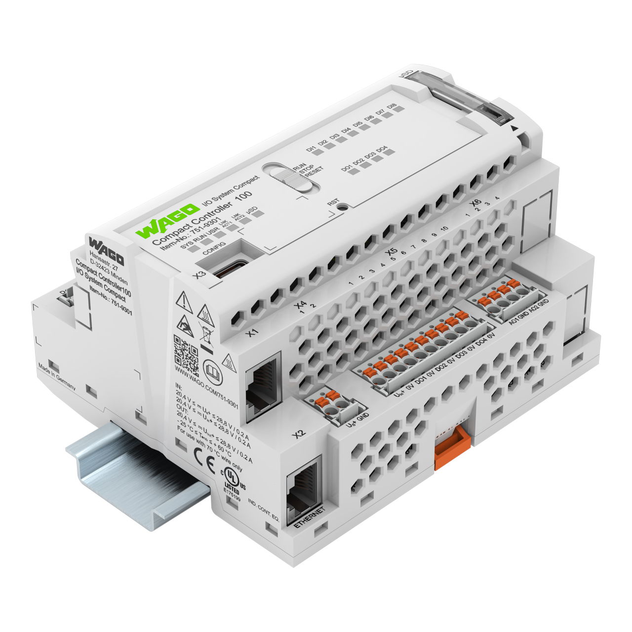 Compact Controller 100,8DI 4DO 2AI 2AO 2NI1K/PT1K 1RS485,2 x ETHERNET