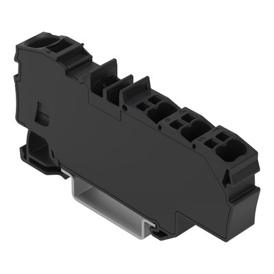 Verteilerklemme mit Betätigungsöffnung 1 x 6 mm² / 6 x 1,5 mm² schwarz