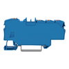 Verteilerklemme mit Drücker 1 x 6 mm² / 6 x 1,5 mm² blau
