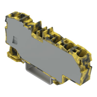 Verteilerklemme mit Betätigungsöffnung 1 x 6 mm² / 6 x 1,5 mm² dunkelgrau-gelb