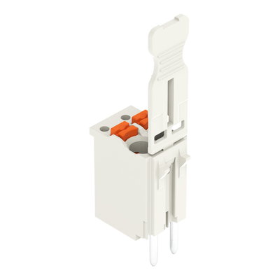 1-Leiter-THT-Federleiste, gerade Drücker Push-in CAGE CLAMP® lichtgrau