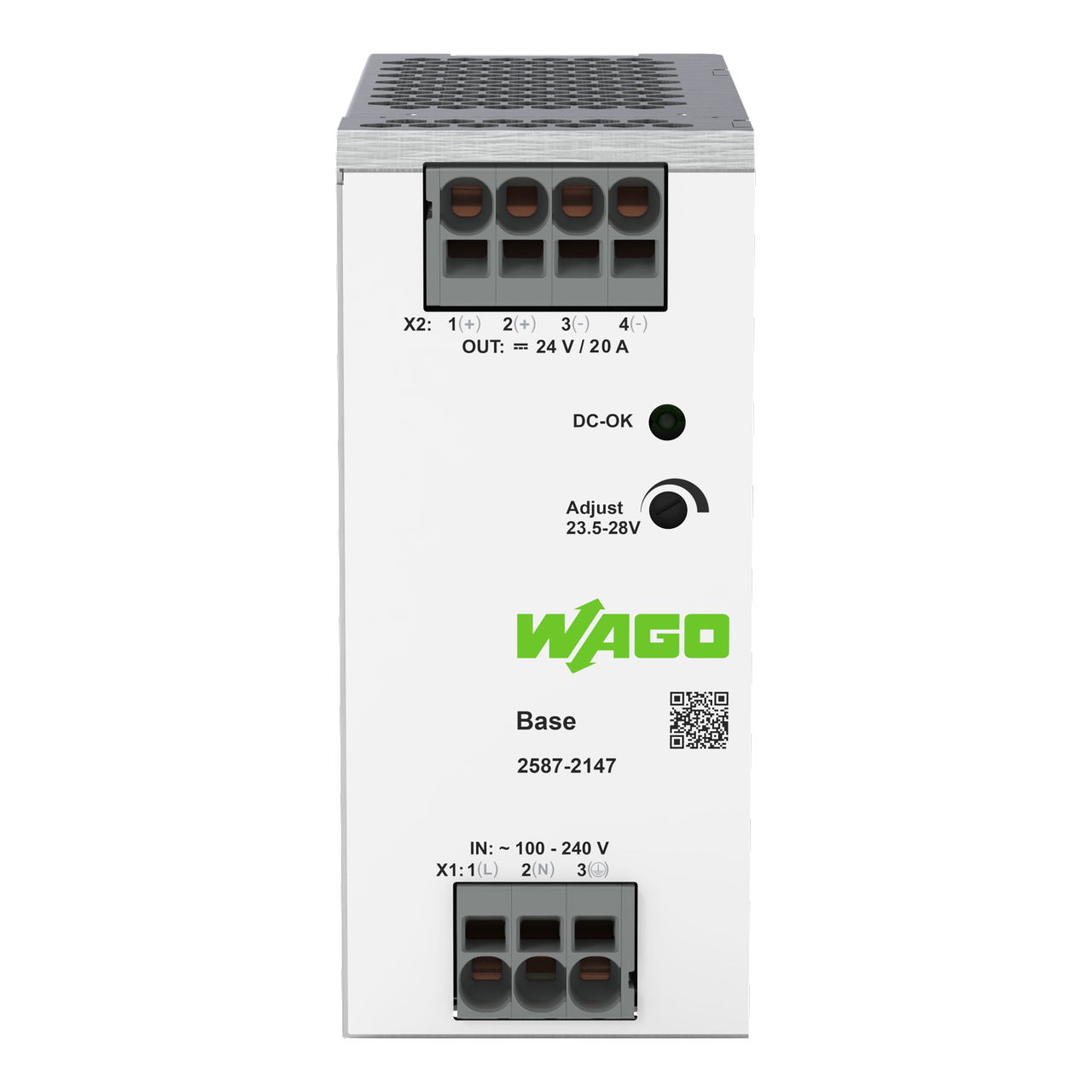 Primär getaktete Stromversorgung, Base, 1-phasig, DC 24 V, 20 A – Bild 3 von 4