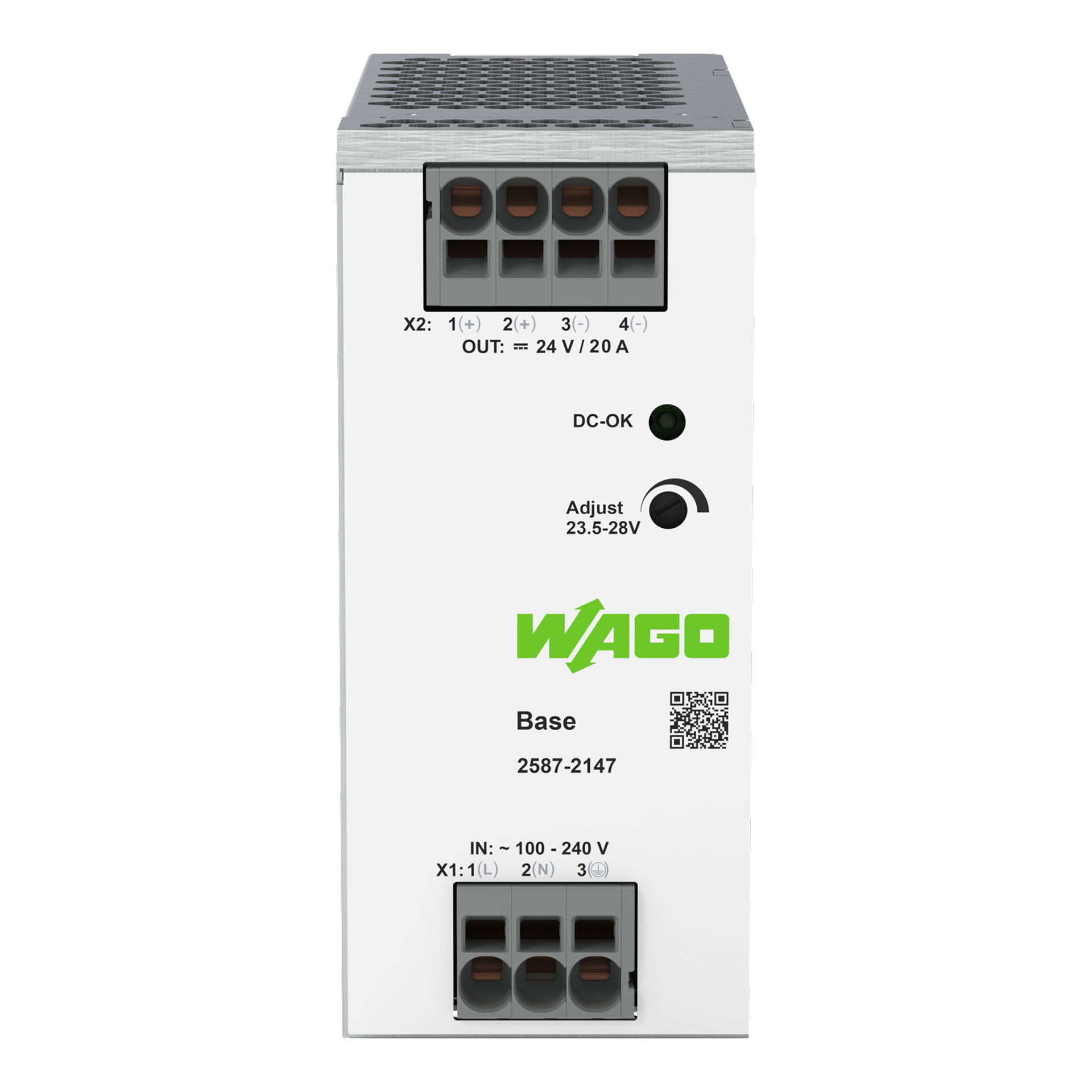 Primär getaktete Stromversorgung, Base, 1-phasig, DC 24 V, 20 A – Bild 3 von 4