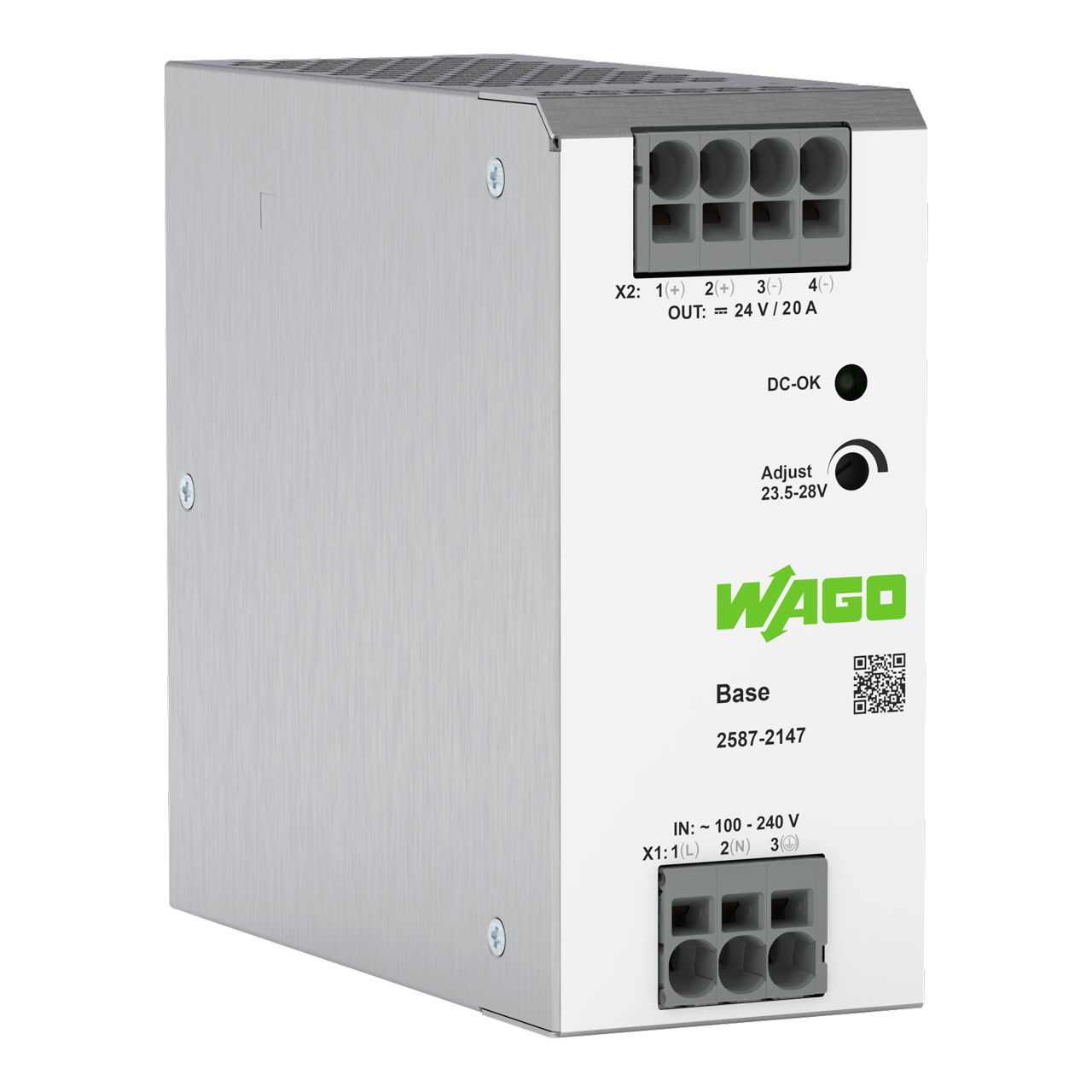 Primär getaktete Stromversorgung, Base, 1-phasig, DC 24 V, 20 A