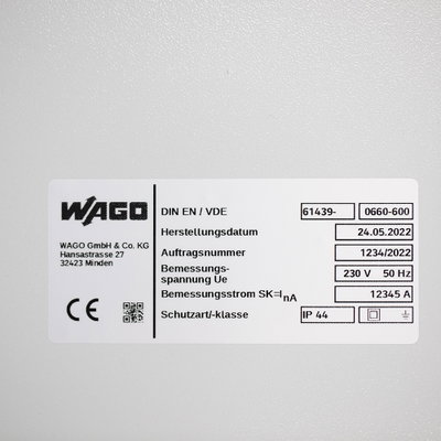 Typenschilder 70 x 33 mm weiß