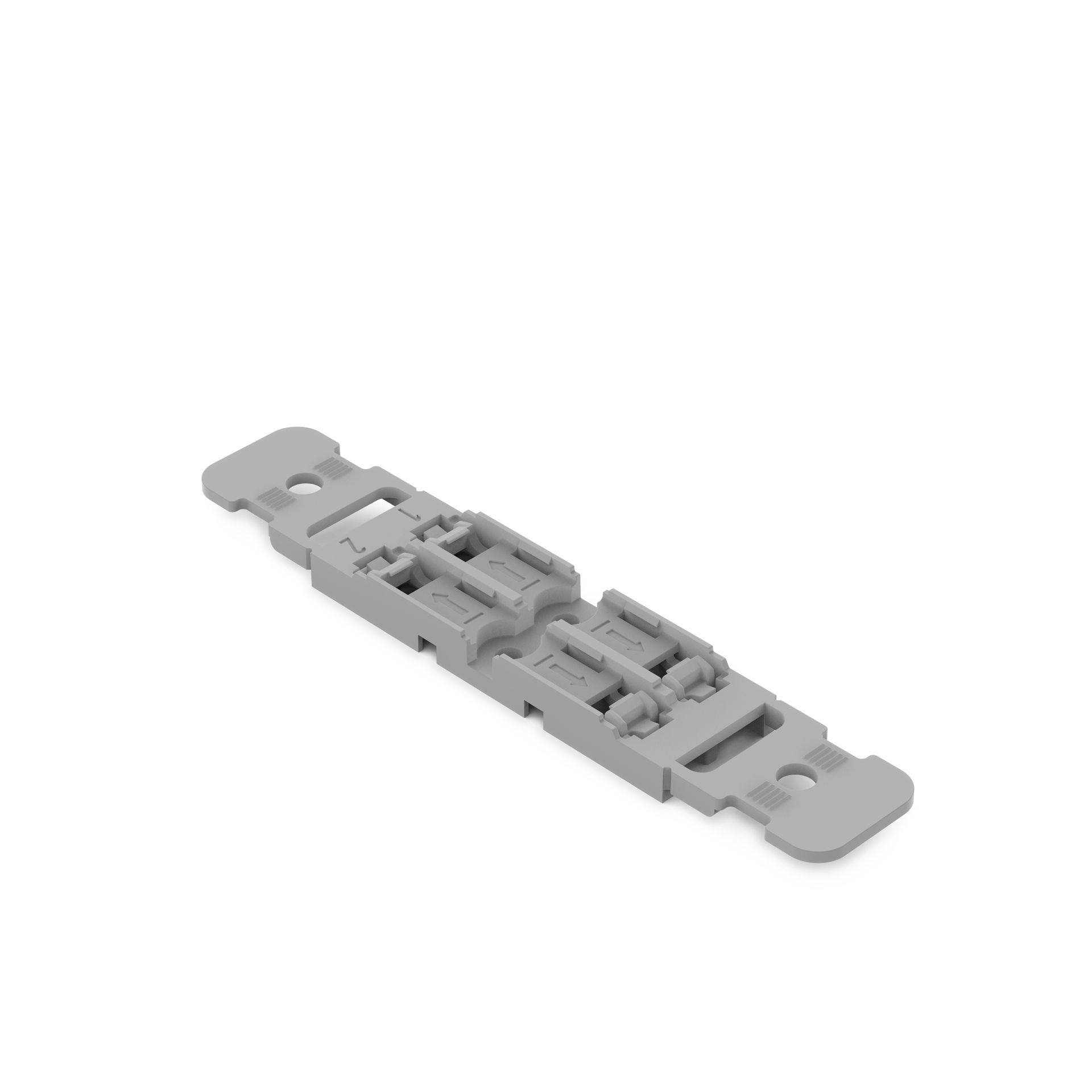 Befestigungsadapter mit Zugentlastung,2-fach,für Durchgangsverbinder mit Hebel,grau – Bild 2 von 5