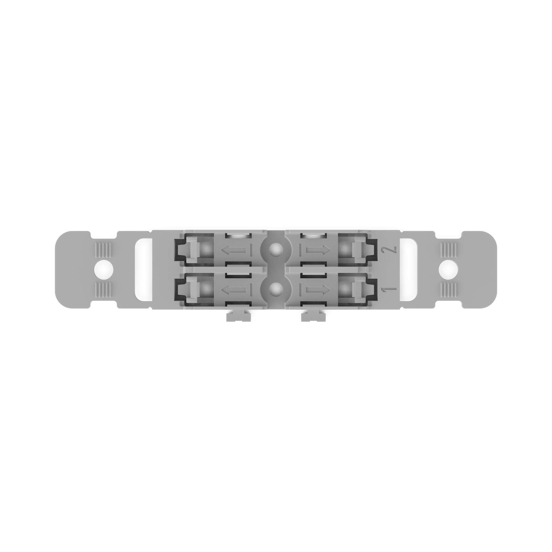 Befestigungsadapter mit Zugentlastung,2-fach,für Durchgangsverbinder mit Hebel,grau – Bild 4 von 5
