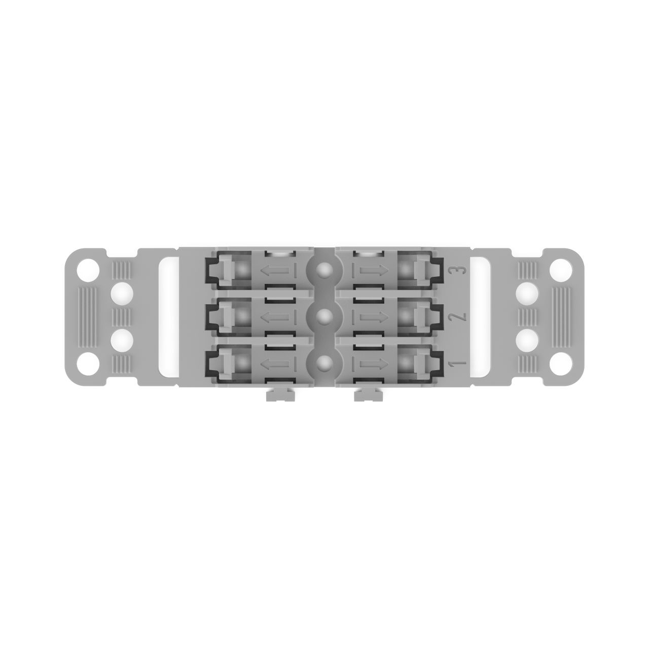Befestigungsadapter mit Zugentlastung,3-fach,für Durchgangsverbinder mit Hebel,grau – Bild 4 von 5