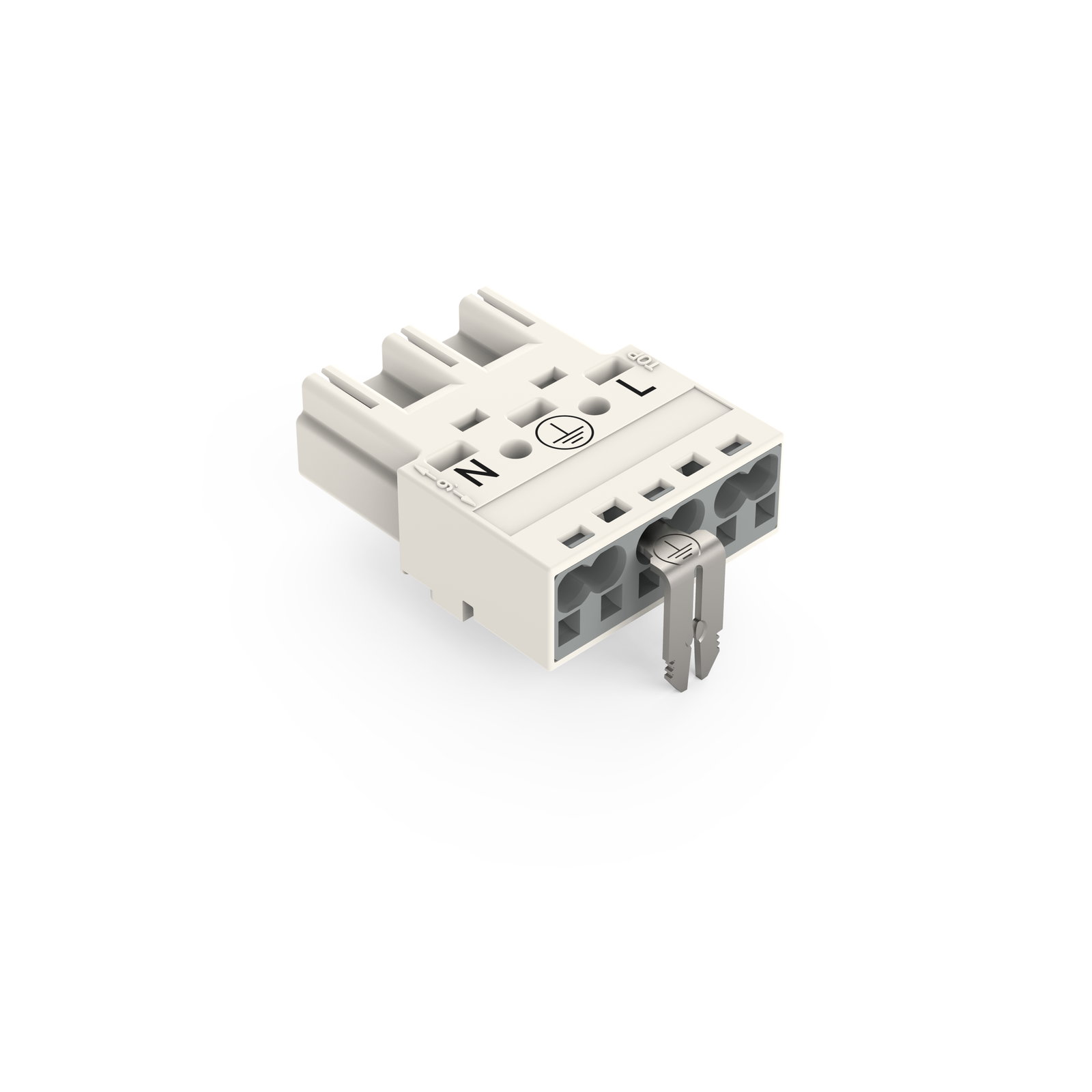 Stecker,mit PE-Direktkontakt,3-polig,weiß