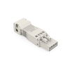Stecker mit Zugentlastungsgehäuse 4-polig weiß
