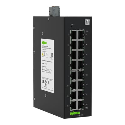 Industrial-ECO-Switch 16 Ports 1000Base-T Erweiterter Temperaturbereich metallisch schwarz