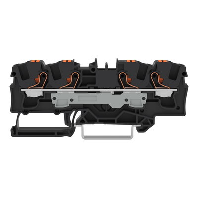 4-Leiter-Durchgangsklemme mit Drücker 6 mm² schwarz