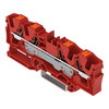 4-Leiter-Durchgangsklemme mit Drücker 6 mm² rot