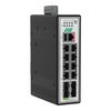 Industrial-Managed-Switch 8 Ports 1000Base-T 4 SFP Gigabit Ethernet Ports metallisch schwarz