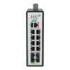 Industrial-Managed-Switch 8 Ports 1000Base-T 4 SFP Gigabit Ethernet Ports metallisch schwarz