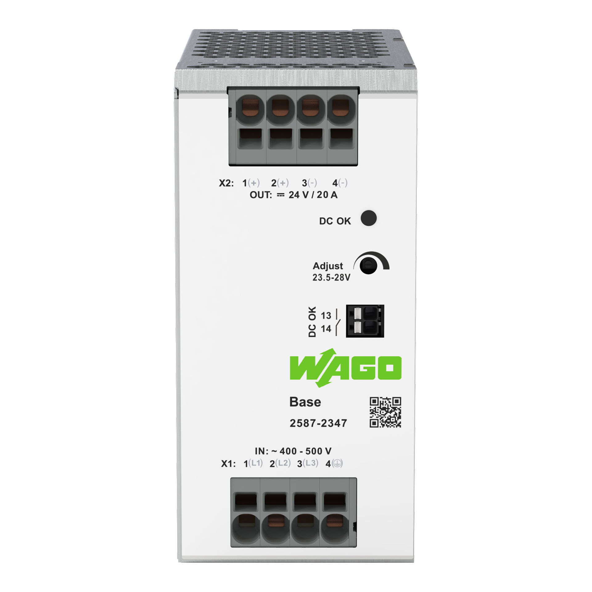 Primär getaktete Stromversorgung, Base, 3-phasig, DC 24 V, 20 A – Bild 2 von 3