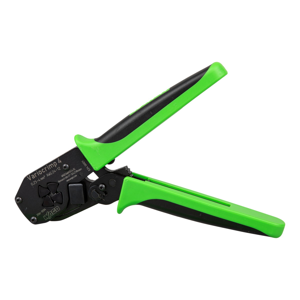 Crimp-Zange Variocrimp 4,für Aderendhülsen mit und ohne Kunststoffkragen,Crimp-Bereich 0,25 mm² bis 4,0 mm²,grün/schwarz – Bild 3 von 4